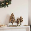 vidaXL Kerstboom met standaard 3 pcs Bruin Massief teakhout