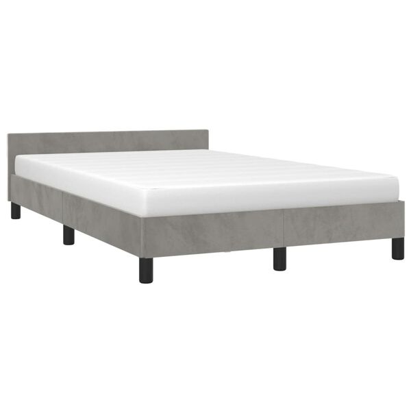 vidaXL Bedframe zonder matras 120x190 cm fluweel lichtgrijs