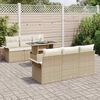 vidaXL Tuin Sofa Set met kussen 7 pcs Beige poly rattan
