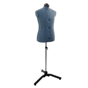vidaXL Verstelbare Kleedvorm Man Blauw 37,5-45,5 inch Stof