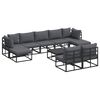 vidaXL Tuin Sofa Set met kussen 10 pcs Zwart Aluminium