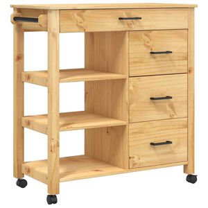 vidaXL Keukentrolley MONZA 84x40x88,5 cm massief grenenhout