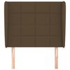 vidaXL Hoofdbord met randen 103x23x118/128 cm stof donkerbruin