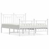 vidaXL Bedframe met hoofd- en voeteneinde metaal wit 140x190 cm