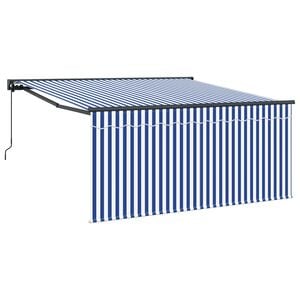 vidaXL Uitschuifbare luifel Blauw en Wit 350 x 250 cm