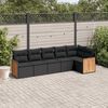 vidaXL 6-delige Loungeset met kussens poly rattan zwart