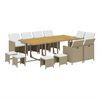 vidaXL 13-delige Tuinset met kussens poly rattan beige