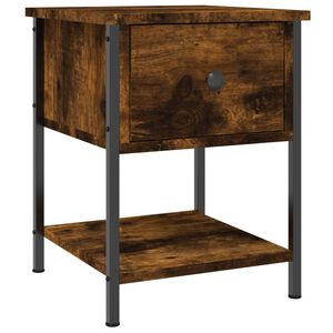 vidaXL Nachtkastje 34x35,5x45 cm bewerkt hout gerookt eikenkleurig