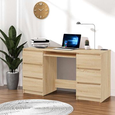 VidaXL Bureau 80x40x75 cm bewerkt hout artisanaal eikenkleurig