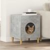 vidaXL Kattenhuis Beton 42,5 x 40 x 53 cm Bewerkt hout