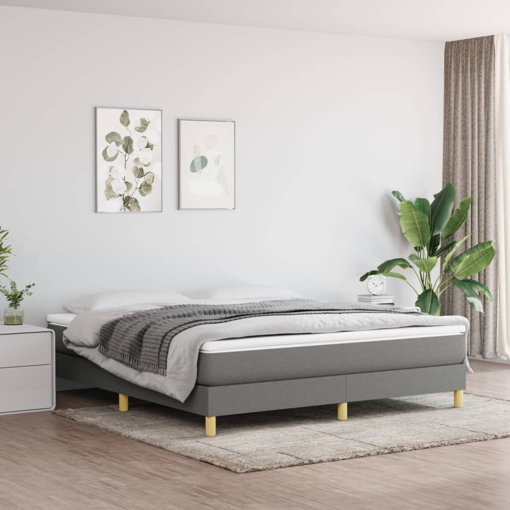 vidaXL Bedframe zonder matras stof donkergrijs 180x200 cm