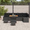 vidaXL Tuin Sofa Set met kussen 9 pcs Zwart Poly riet