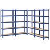 vidaXL Opbergrekken 4 st 5-laags staal en bewerkt hout blauw