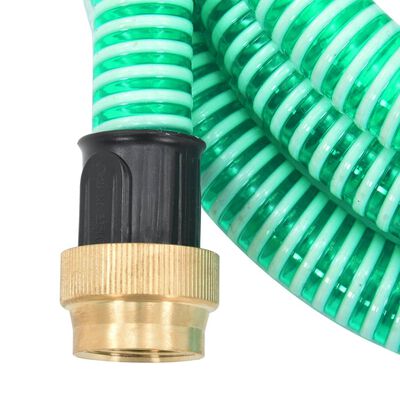 vidaXL Zuigslang met messing koppelingen 1,1'' 4 m PVC groen