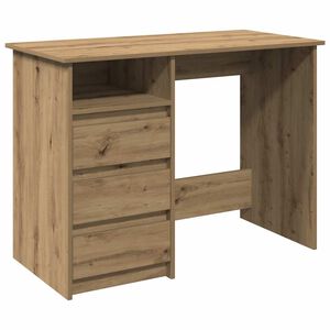 vidaXL Bureau 102x50x75 cm bewerkt hout artisanaal eikenkleurig
