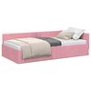 vidaXL Hoekbedframe met hoofdeinde Roze 90 cm x 200 cm Fluweel