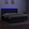 vidaXL Boxspring met matras en LED stof zwart 200x200 cm