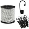 vidaXL Bungee Koorden met Haken 4 mm Zwart en Wit PP en rubber