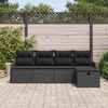vidaXL Tuin Sofa Set met kussen met opslag 5 pcs Zwart Poly riet