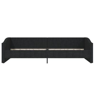vidaXL Slaapbank met matras en USB stof zwart 90x200 cm