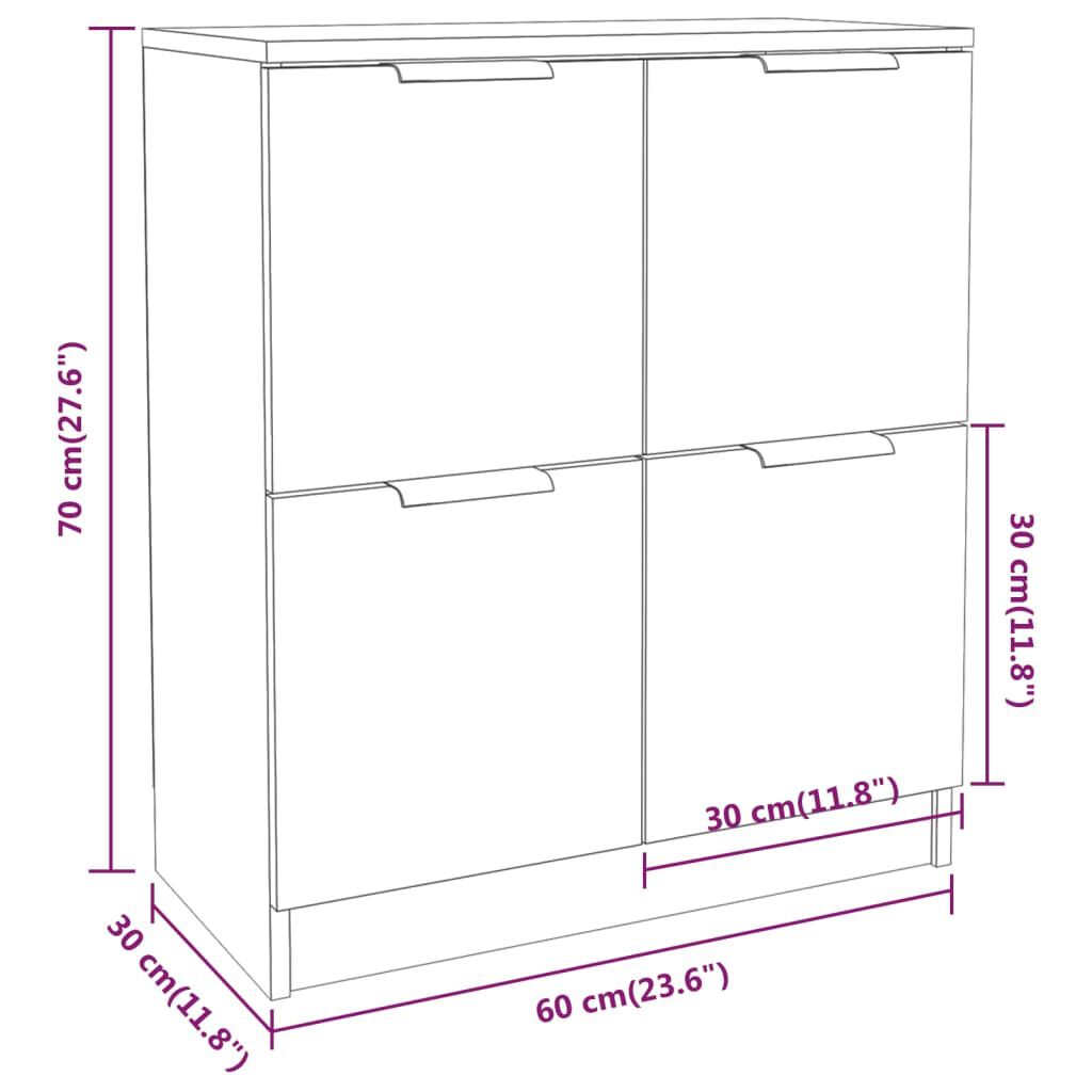 vidaXL Dressoir 60x30x70 cm bewerkt hout sonoma eikenkleurig