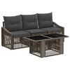 vidaXL Tuinbankenset 4 st Grijs en Donkergrijs poly rattan