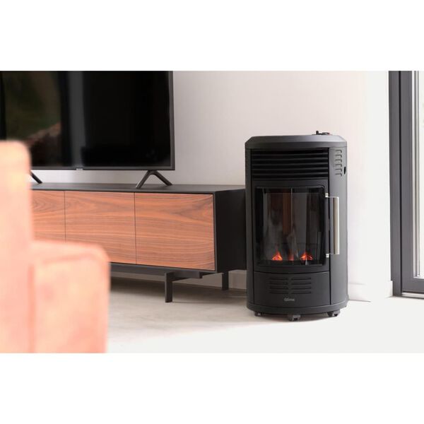 Qlima Gaskachel GH 8034 2-in-1 connector 3,4 kW zwart