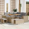 vidaXL Tuin Sofa Set met kussen met opslag 8 pcs Beige en Licht Grijs