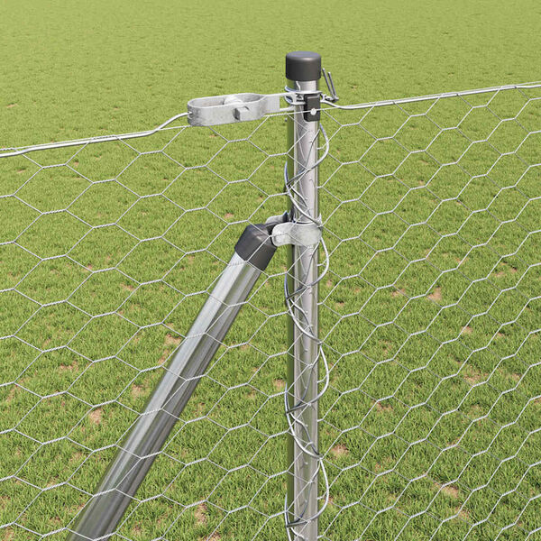 vidaXL Afrasteringspaal Zilver 100 x 1,6 m (36 mm gaas) Staal