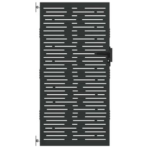 vidaXL Tuinpoort 85 x 200 cm Poedergecoat staal Zwart Vergrendelbaar