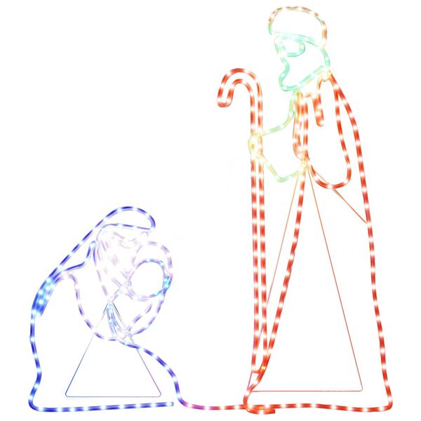vidaXL Kerstfiguren Jozef en Maria met 264 LED's 40x55 en 38x100 cm