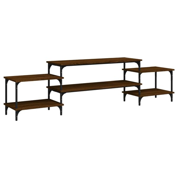 vidaXL Tv-meubel 197x35x52 cm bewerkt hout bruin eikenkleur