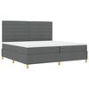 vidaXL Boxspringbed met matras Donkergrijs 200 x 200 cm Stof