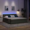 vidaXL Opbergbed met LED met matras Donkergrijs 160 x 200 cm Polyester