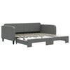 vidaXL Slaapbank met onderschuifbed 100x200 cm stof donkergrijs