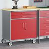 vidaXL Werk kast met lade met wiel 3 pcs Rood en Grijs 75 x 45 x 85 cm