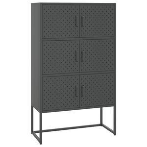 vidaXL Hoge kast 80x35x135 cm staal antracietkleurig