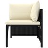 vidaXL 5-delige Loungeset met kussens poly rattan zwart