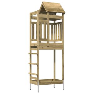 vidaXL Speeltoren Bruin 52,5 x 85 x 238 cm Massief ge&iuml;mpregneerd hout