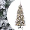 vidaXL Kunstkerstboom met kerstbal 150 cm 150 LED's Warmwit PVC en PE