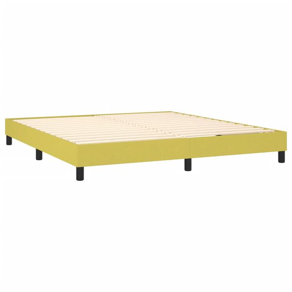 vidaXL Boxspring met matras stof groen 160x200 cm