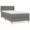 vidaXL Boxspring met matras stof donkergrijs 80x200 cm