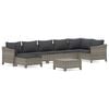 vidaXL 8-delige Loungeset met kussens poly rattan grijs