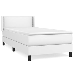 vidaXL Boxspring met matras kunstleer wit 100x200 cm