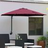 vidaXL Tuinparasol Rood en Zwart 248 x 248 x 148 cm Polyester en staal