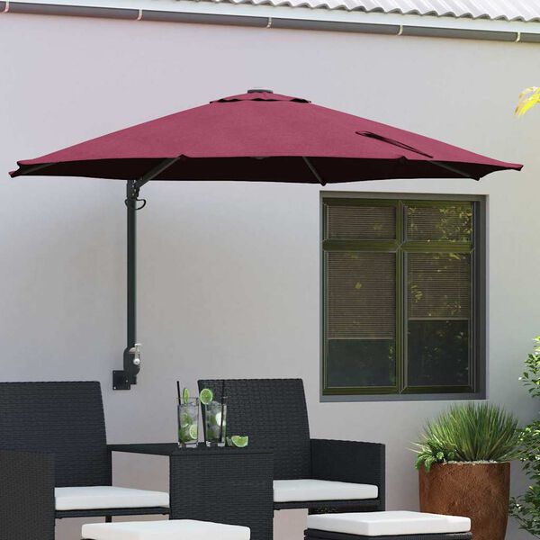 vidaXL Tuinparasol Rood en Zwart 248 x 248 x 148 cm Polyester en staal