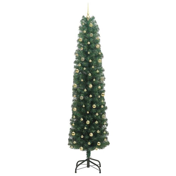 vidaXL Kunstkerstboom Groen 240 cm PVC en Staal en Kunststof