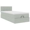 vidaXL Ottoman bed met matras en LED's 90x190cm fluweel lichtgrijs
