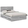 vidaXL Bedframe met lade Grijs Sonoma 140 x 200 cm Ingenieurshout