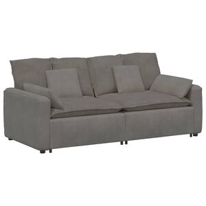 vidaXL Modulaire bank met kussens lichtgrijs